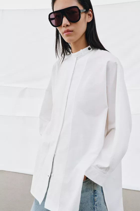 ZW COLLECTION OVERSIZED POPLIN SHIRT | Zara Canada