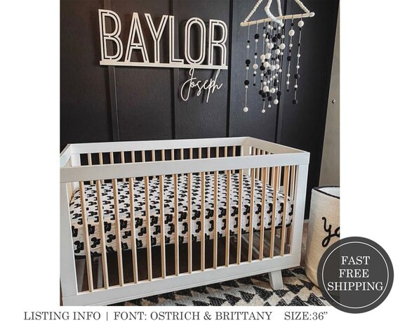 Stacked Custom name sign 18"- 42" wide, wood name sign, nursery sign, nursery letters, children's... | Etsy (US)