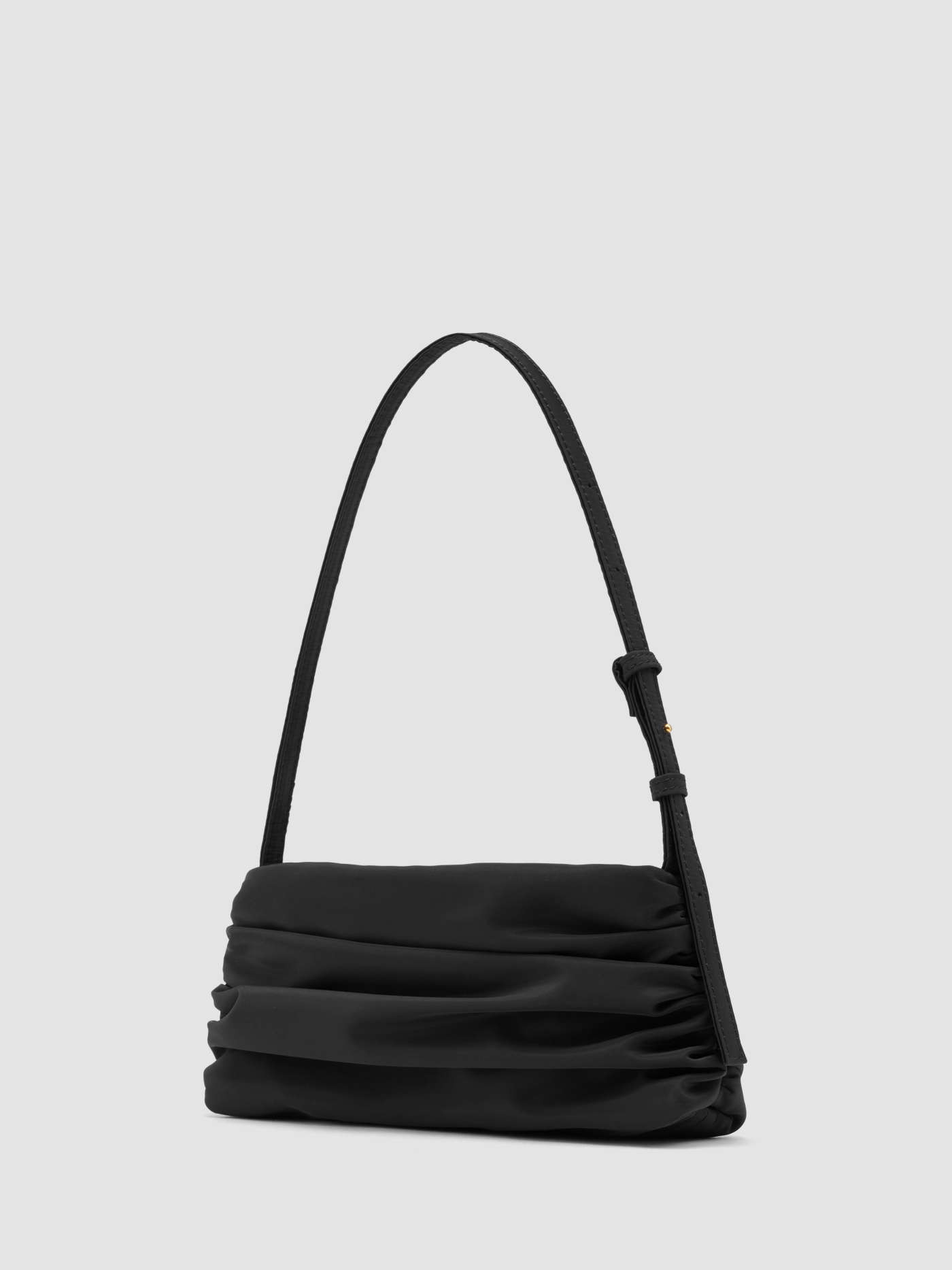 PLEATED SATIN SHOULDER BAG | Cider