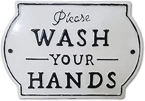 THE NIFTY NOOK "Please Wash Your Hands Vintage Metal Farmhouse Sign for Bathroom & Kitchen Décor... | Amazon (US)