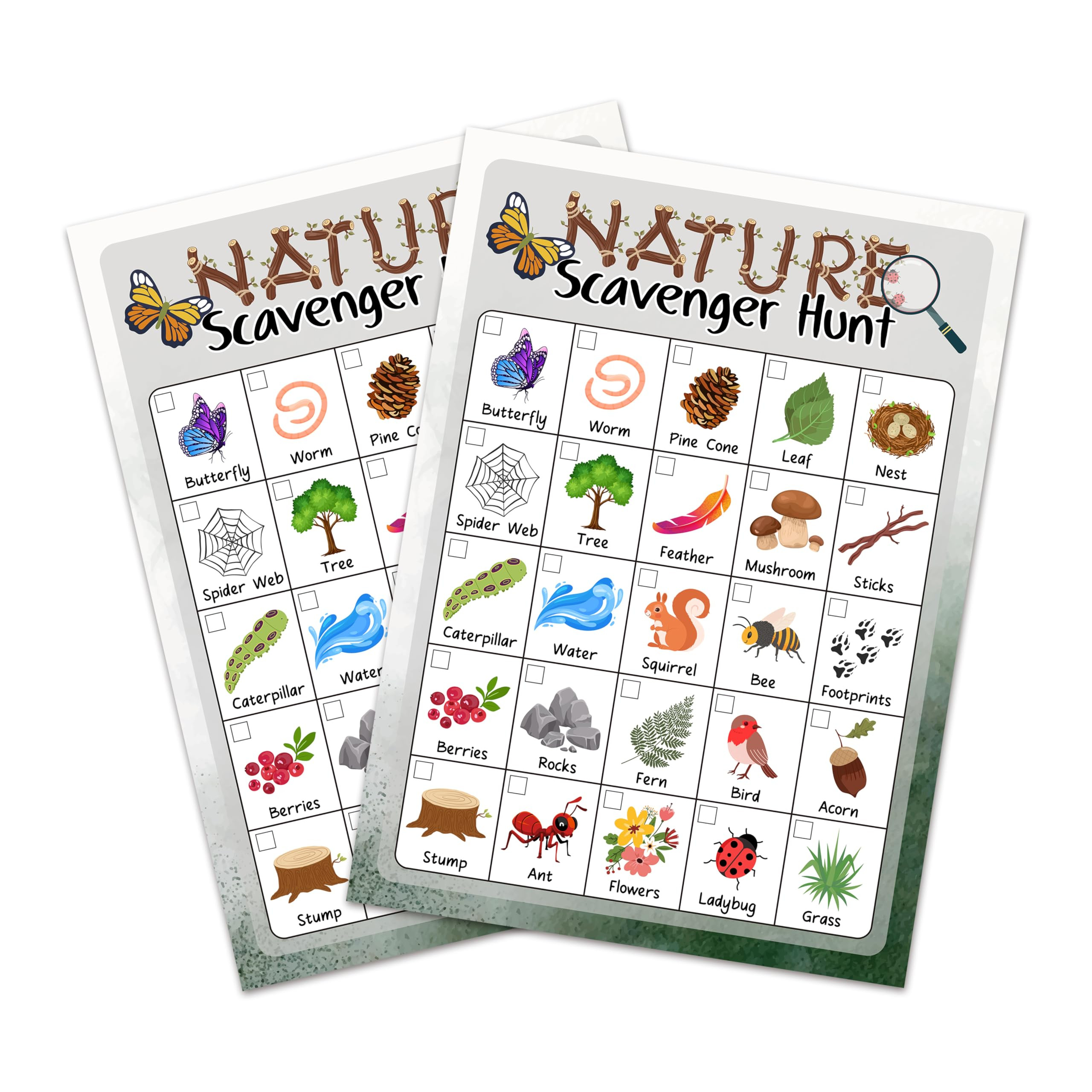 Nature Scavenger Hunt Cards Set Of 25 Pcs, Camping Scavenger Hunt Game, Outdoor Scavenger Hunts, ... | Amazon (US)