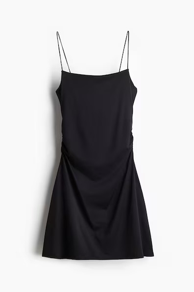 H & M - Draped Slip Dress - Black | H&M (US + CA)
