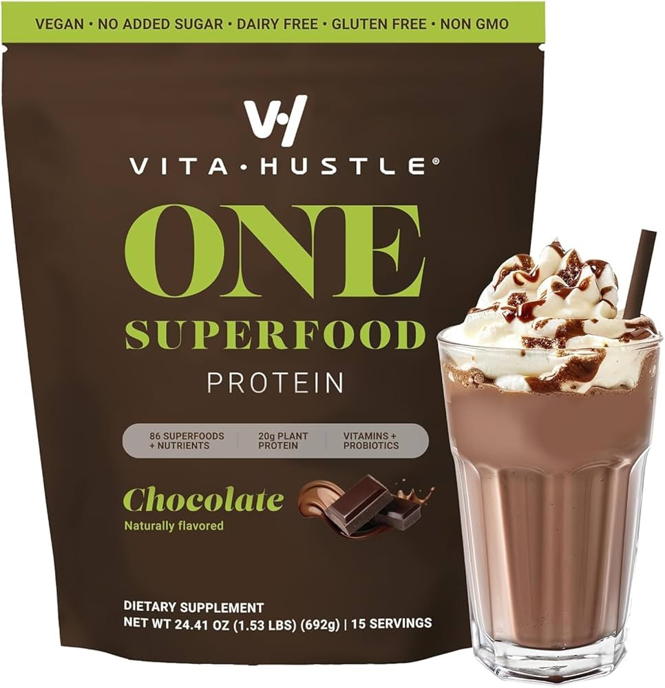 VitaHustle ONE Meal Replacement Shake - Plant Based Protein Powder by Kevin Hart - Vegan, Meal Re... | Amazon (US)