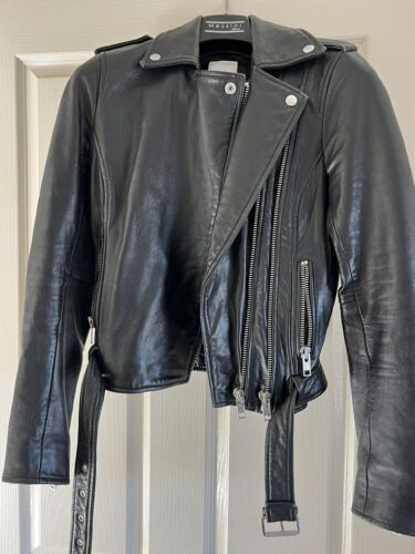 witchery leather jacket Black Size Small | eBay AU