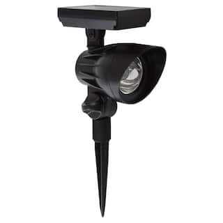 Hampton Bay 50 Lumens Solar Black Outdoor LED Landscape Spotlight NXT-C9000-12 | The Home Depot