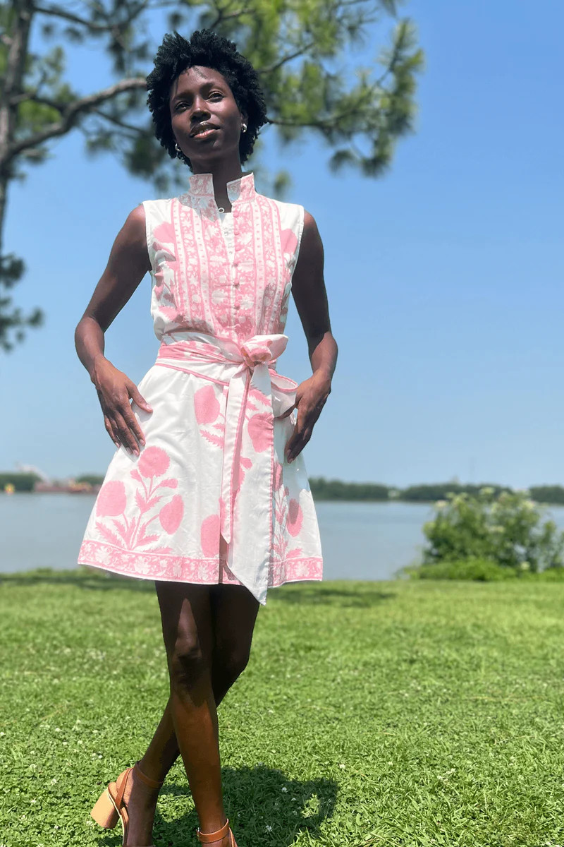 Sue Sartor Flounce™️ Sleeveless Mini | Blush Marigold | SUE SARTOR