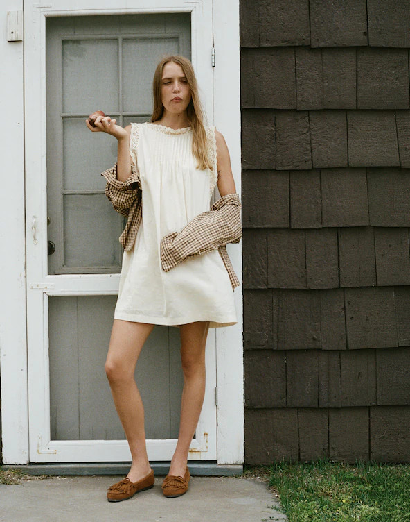 Crochet-Trim Boatneck Mini Dress | Madewell