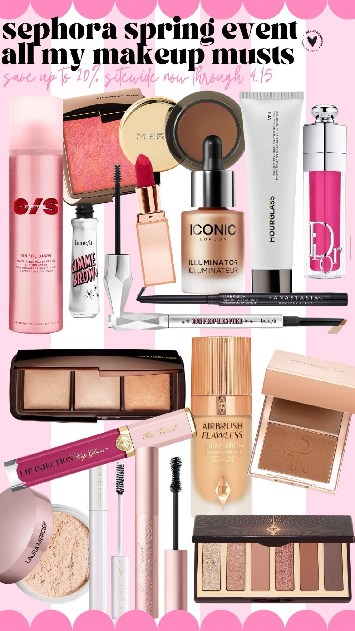 Sephora spring event… all my makeup must! Save up to 20% sitewide now through 4.15 

#LTKbeauty #LTKxSephora #LTKsalealert