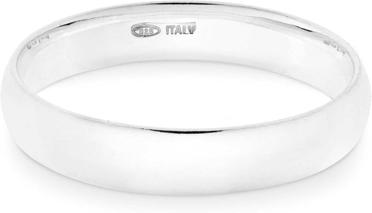 Miabella 925 Sterling Silver Comfort Fit Dome Band Ring 2mm, 4mm, 6mm for Women or Men, Made in I... | Amazon (US)