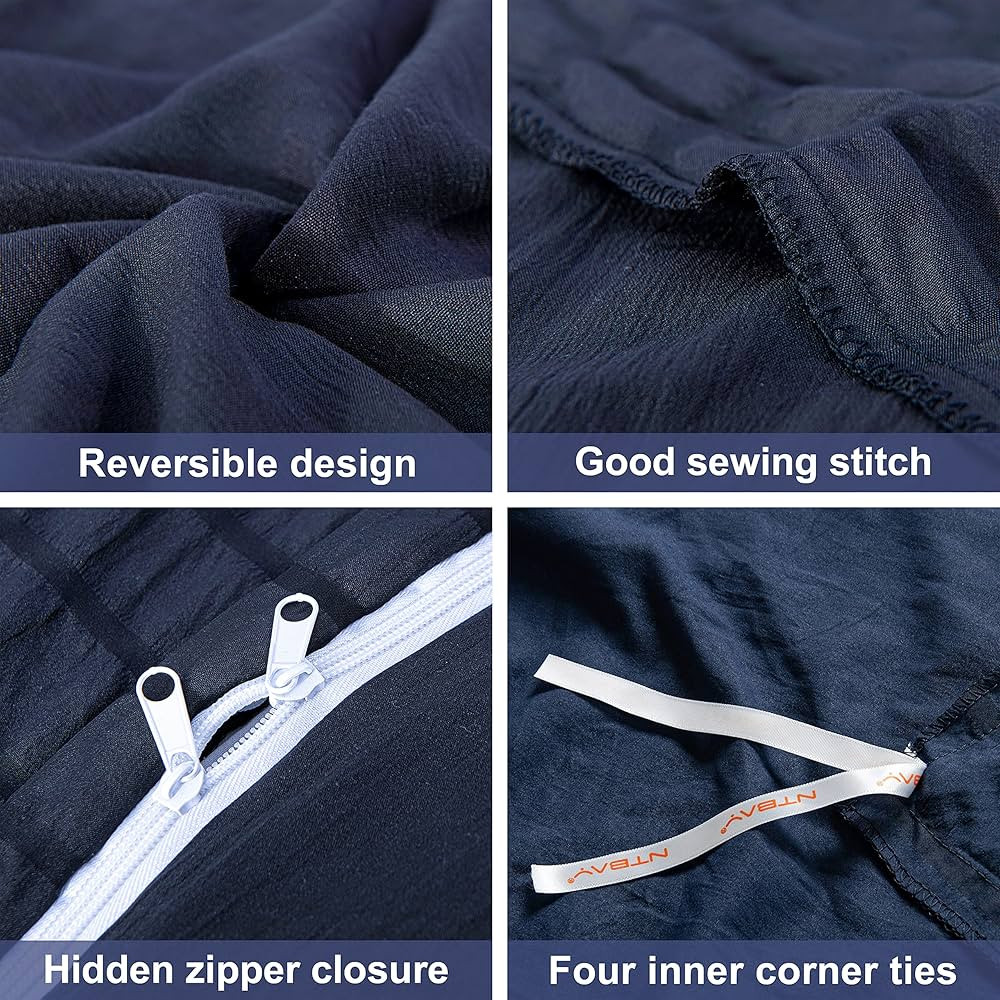 NTBAY 3 Pieces Queen Duvet Cover Set, Seersucker Textured Stripe Washed Microfiber Comforter Cove... | Amazon (US)