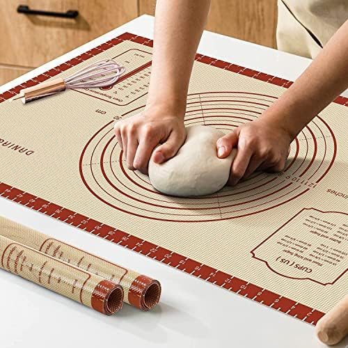 26x16 Inch Extra Thick Silicone Baking Mat with Measurements, Non-slip and Reusable - For Cookies... | Amazon (US)