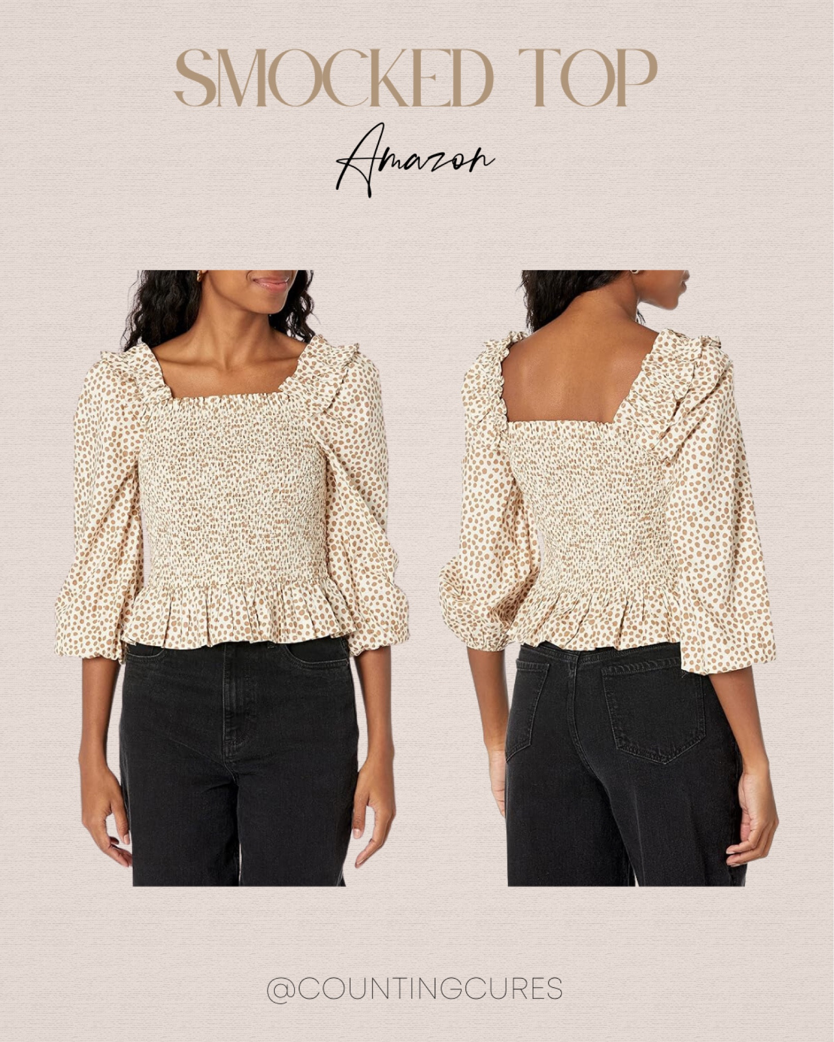 Obsessed with this smocked top! It's so versatile and can be dressed up or down, especially this Fall season! Love the ruffles and its neutral color.
#casualvibe #transitionalstyle #capsulewardrobe #falltop

#LTKStyleTip #LTKSeasonal #LTKFindsUnder50