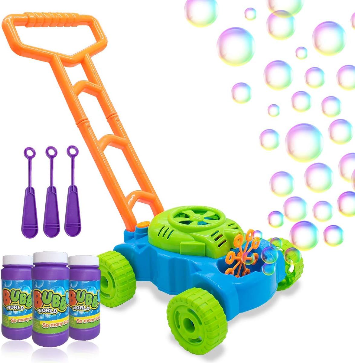 Lydaz Bubble Mower for Toddlers, Kids Bubble Blower Machine Lawn Games, Outdoor Push Toys, Valent... | Amazon (US)