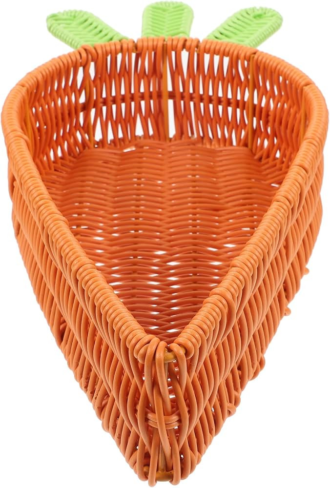 Zerodeko Carrot Candy Dish, Easter Basket Carrot Shaped Rattan Storage Baskets Gifts Candy Bowl 2... | Amazon (US)