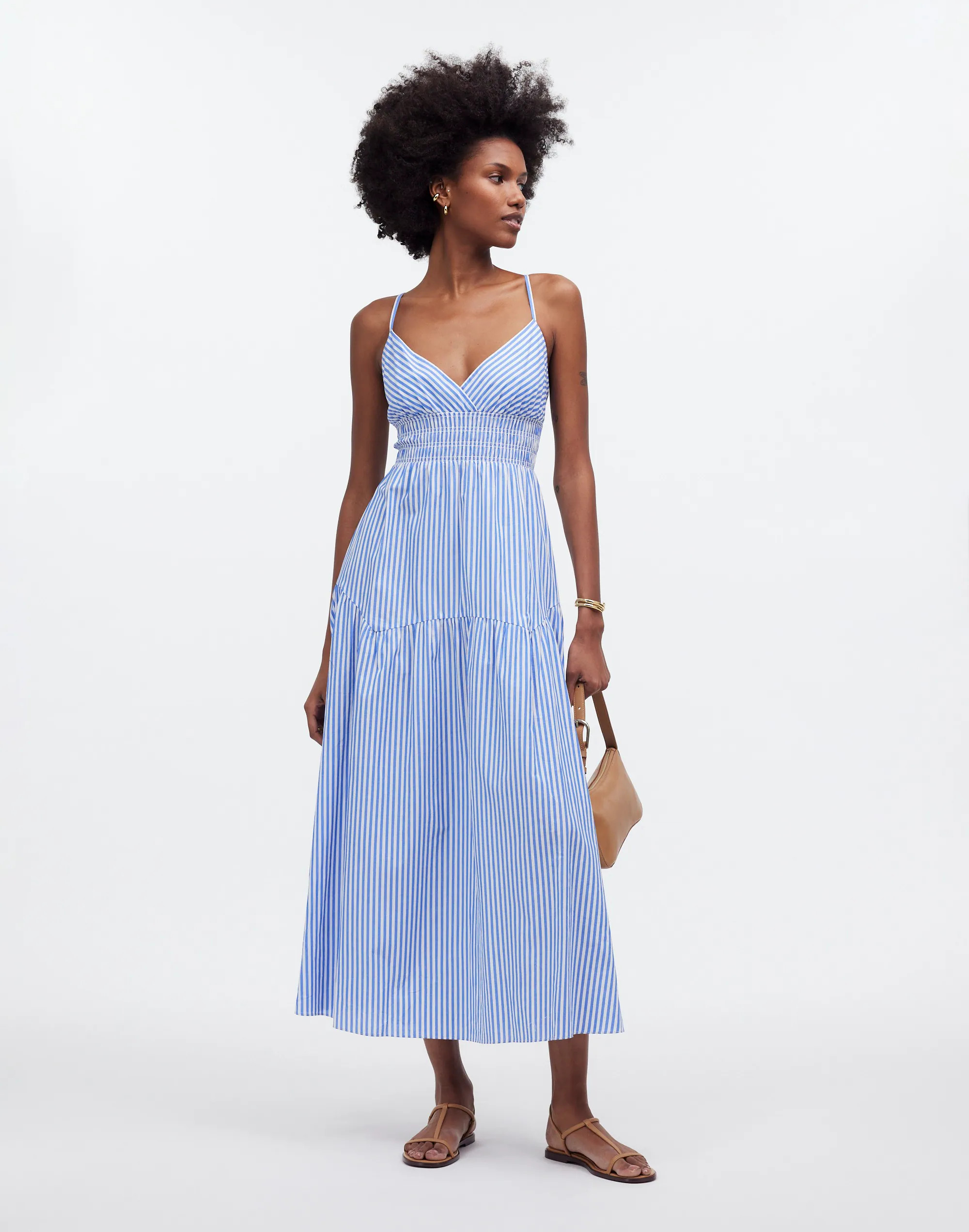 Empire-Waist Tiered Maxi Dress in Stripe | Madewell