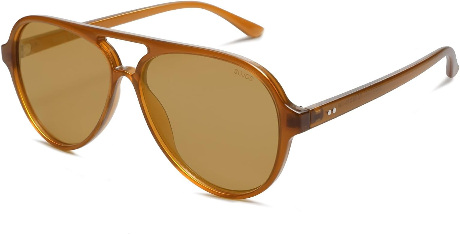 SOJOS Classic Polarized Aviator Sunglasses for Women Men, Retro Trendy Aviators Shades SJ2201 | Amazon (US)