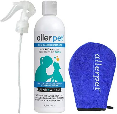 Allerpet Dog Allergy Relief w/Free Applicator Mitt & Sprayer - Best Pet Dander Remover for Allergens | Amazon (US)
