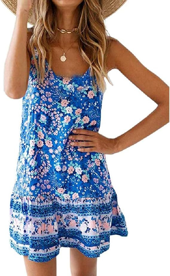 Qearal Women's Boho Floral Printed Dress | Amazon (US)