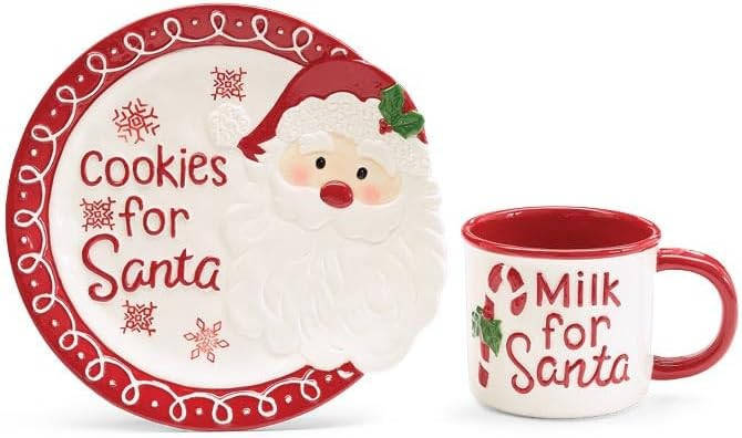burton+BURTON Cookies for Santa Plate and Milk Mug Gift Set, 17 Oz | Amazon (US)