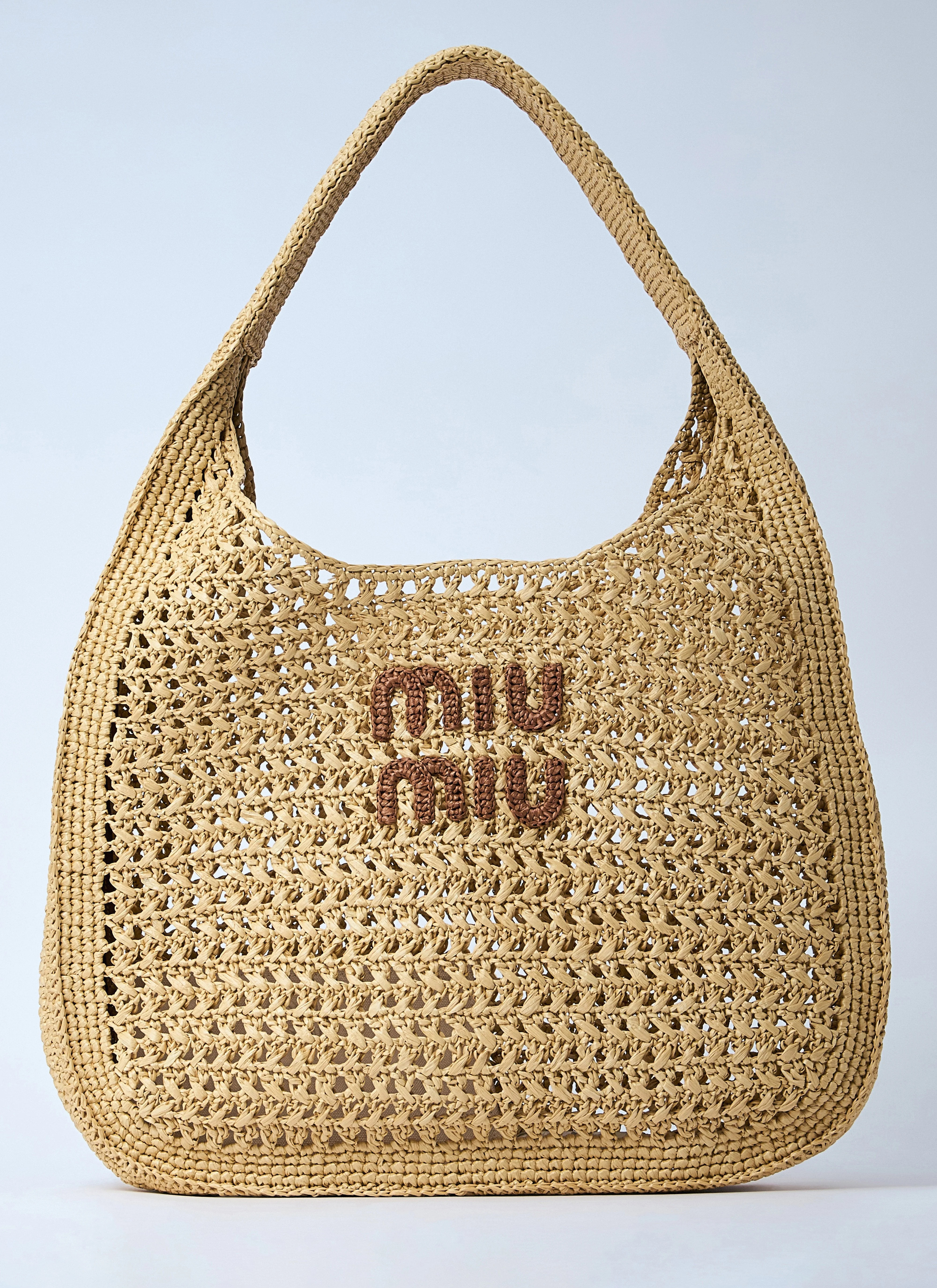 Miu Miu Women Logo Motif Crochet Shoulder Bag | LUOSOPHY