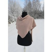 Triangle Scarf, Angora Merino Shawl, Soft Warm Winter Scarves, Rose Beige Beige Tan Cape, Wool Neck Warmer, Women's Scarf, Gift | Etsy (US)