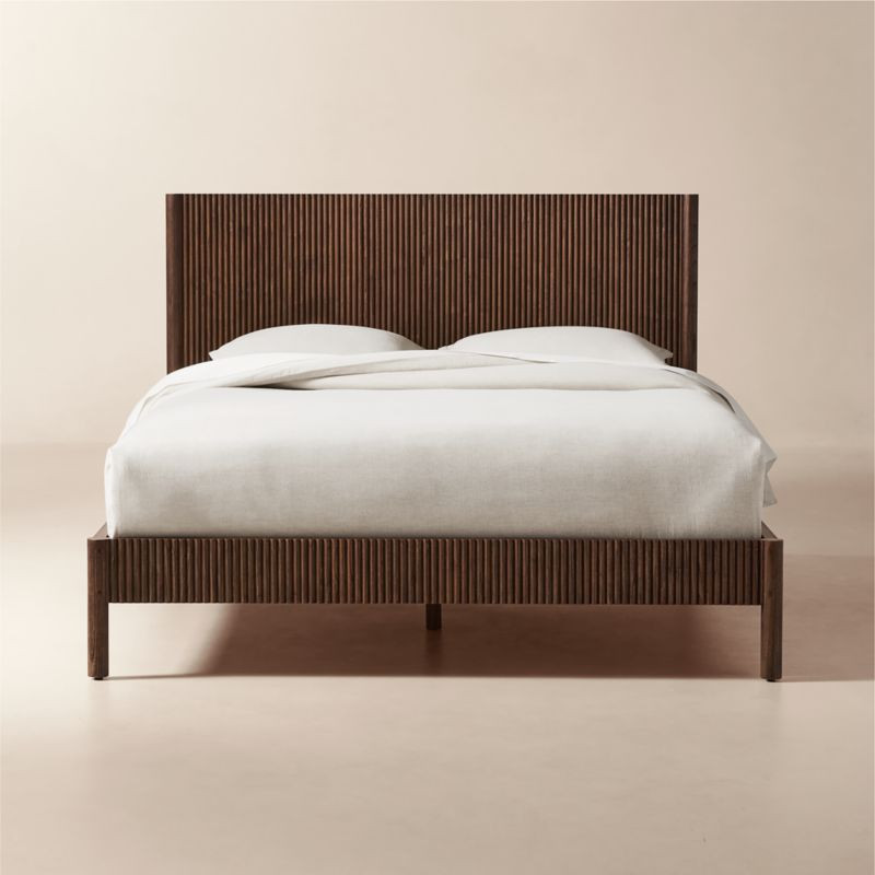 Siro Dark Mindi Wood Queen Bed + Reviews | CB2 | CB2