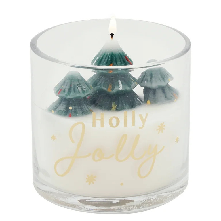 Mainstays 1-Wick Holiday Scene Scented Jar Candle, Figural Top, Alpine Forest, 10oz. | Walmart (US)