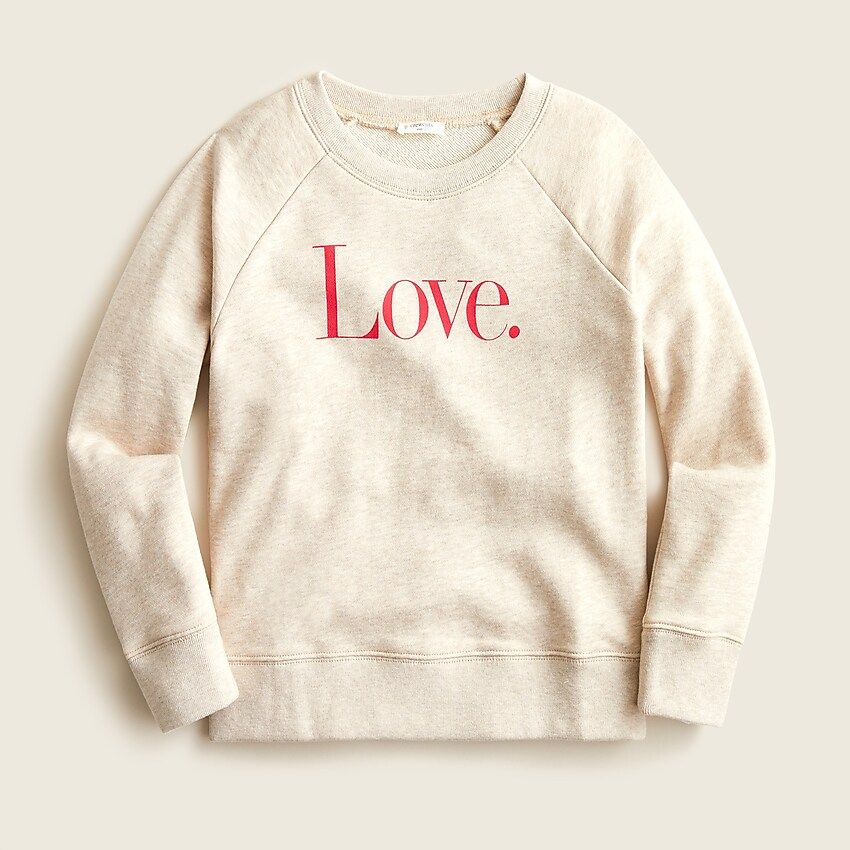 Girls' "Love" sweatshirt | J.Crew US