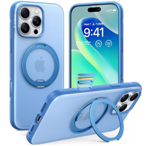TORRAS 360 Magnetic Stand for iPhone 16 Pro Case, Sky Blue 6.3" | Amazon (US)