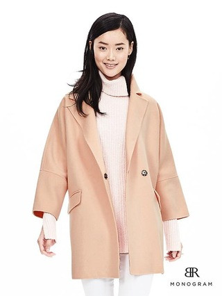 Banana Republic Monogram Peach Cocoon Coat Size S - Luminous peach | Banana Republic US