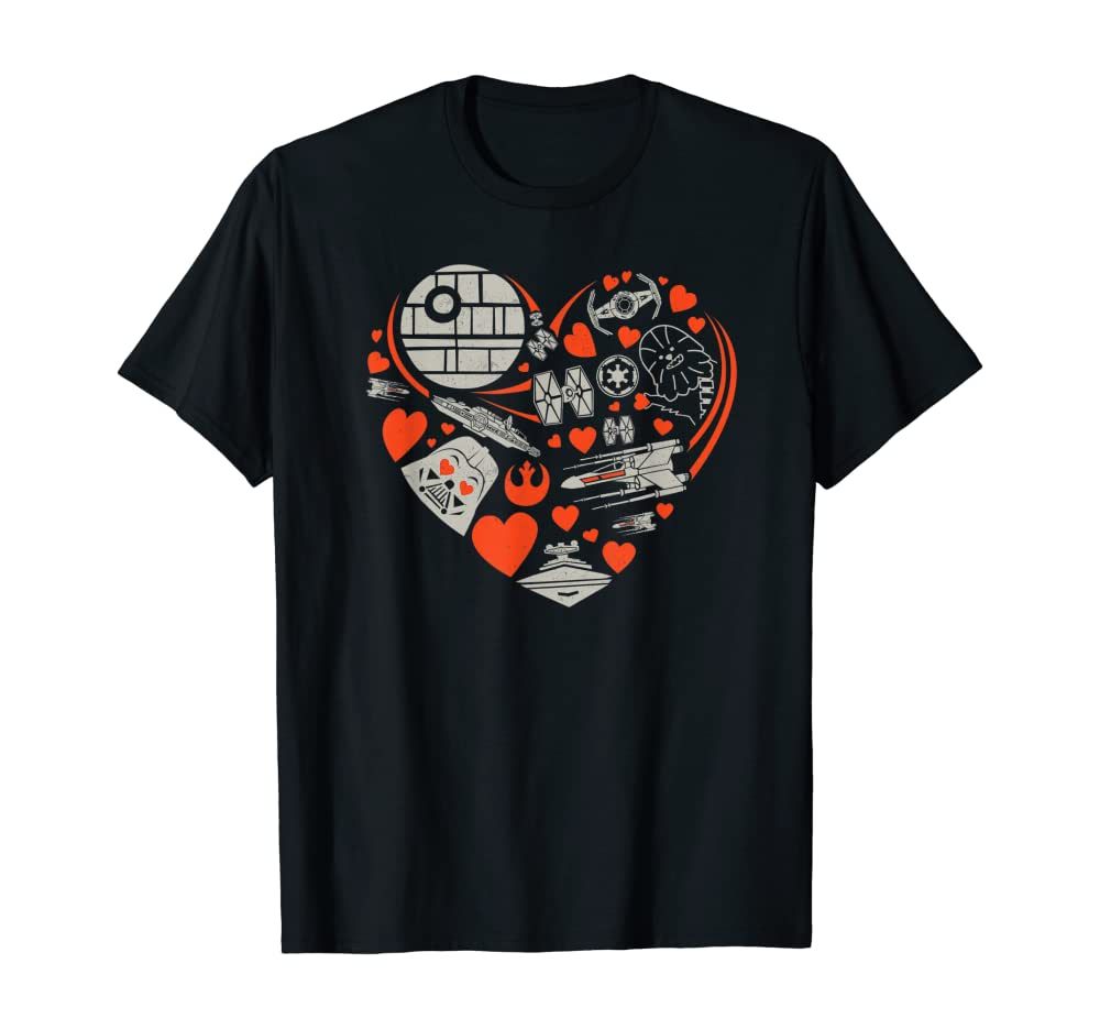 Star Wars Valentine's Day Heart Galaxy T-Shirt | Amazon (US)
