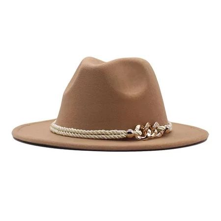 Younar Fedora Hats for Women Wide Brim Retro Felt Fedora Hats for Women Men Winter Fall Wool Panama  | Walmart (US)