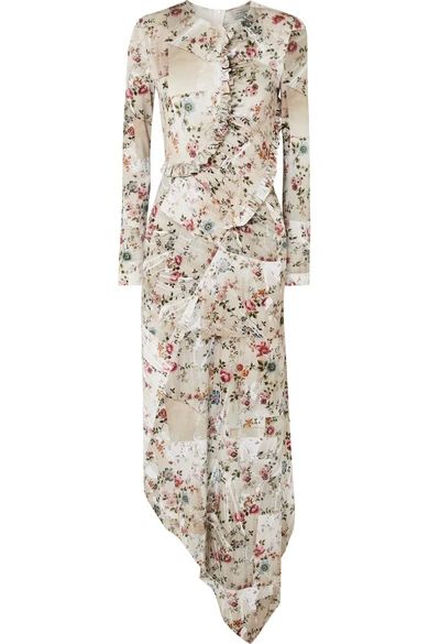 Nita ruffled floral-print stretch-crepe midi dress | NET-A-PORTER (US)