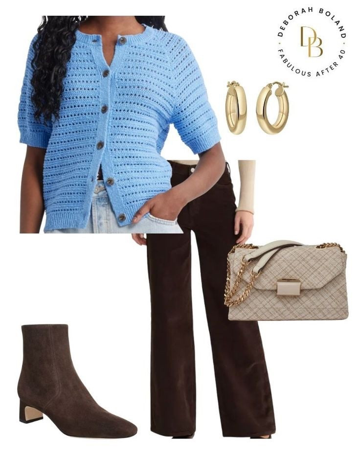 That in-between season kind of outfit 🤎
An open-knit sweater for a little softness, corduroy pants for that cozy texture, and booties to pull it all together—easy, comfortable, and effortlessly put together. This is one of those looks that works for coffee dates, errands, or just feeling good while going about your day.

#LTKOver40 #LTKootd #LTKSeasonal