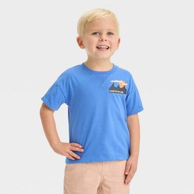 Grayson Mini Toddler Boys' Short Sleeve Jersey Graphic T-Shirt - Blue | Target