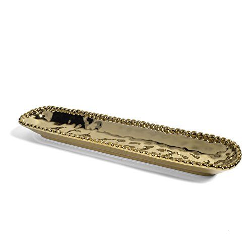 Pampa Bay Monaco Titanium-Plated Porcelain Cracker Tray, Gold | Amazon (US)