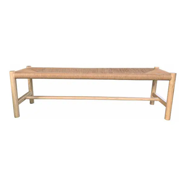 Aurelle Home Hawke Small Rustic Woven Bench - Natural | Bed Bath & Beyond