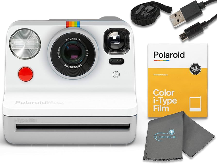 Polaroid Now I-Type Instant Film Camera - White Bundle with a Color i-Type Film Pack (8 Instant P... | Amazon (US)