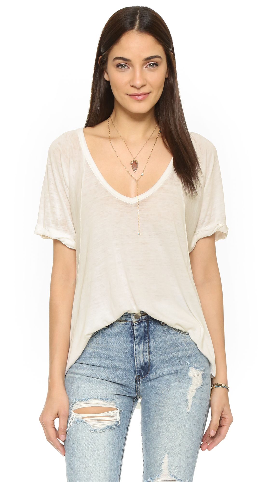 Free People Free Falling Tee - True White | Shopbop