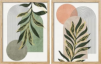 SIGNFORD Boho Wall Art Decor, Mid Century Modern Art Decor, Abstract Framed Wall Art, Modern Wall... | Amazon (CA)