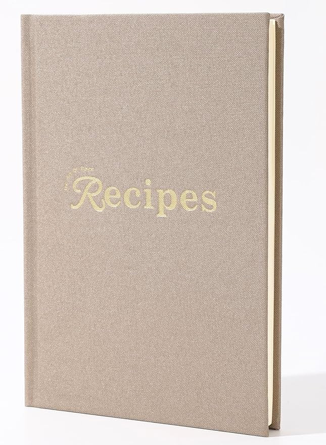 Recipe Journal to Write in Your Own Recipes, Hardcover Blank Recipe Book with Gold Foil and Linen... | Amazon (US)