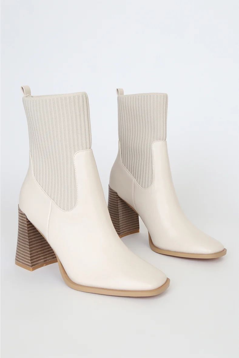 Naynee Bone Square Toe Mid-Calf Boots | Lulus (US)
