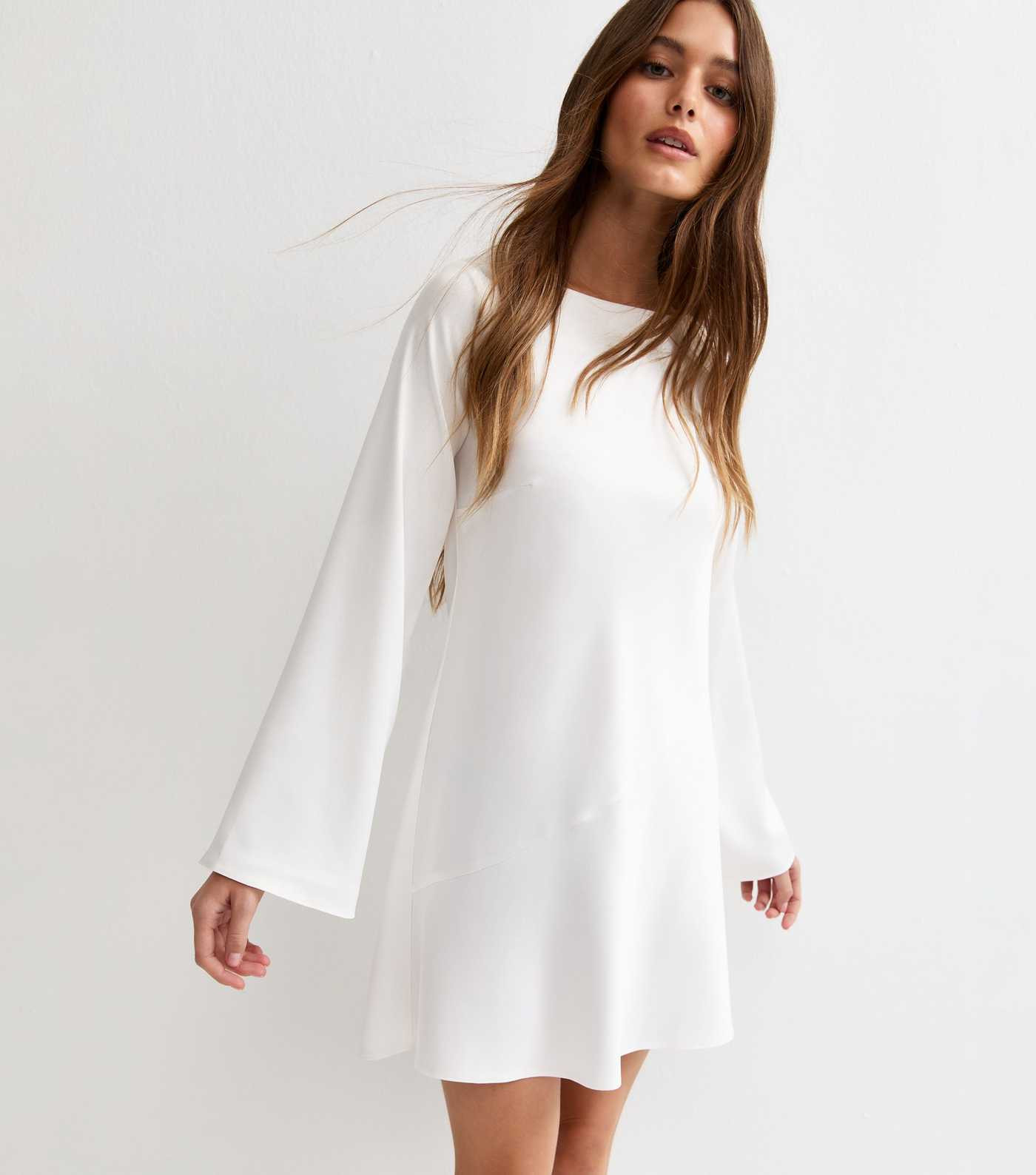 White Satin Cowl Back Mini Dress | New Look | New Look (UK)
