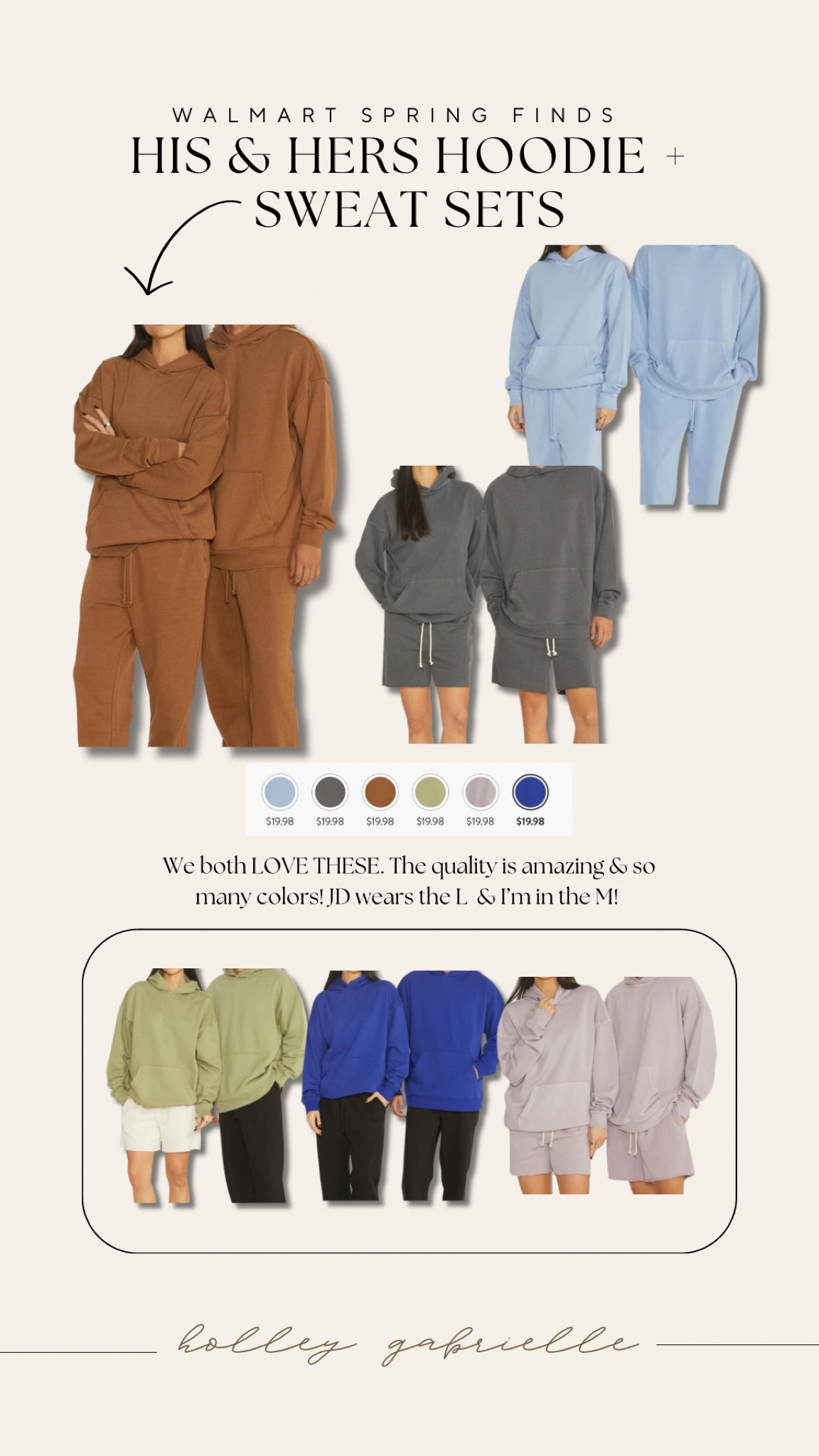 We cannot rave on these oversized @walmartfashion hoodies enough🥹⚡️truly SO GOOD & the quality is 🤌🏼 I wear the S & JD does the M! (I mixed them up on the slide🙈) Size down for a more fitted look! #walmartpartner #walmartfashion

Spring style / his and hers / comfy / loungewear / sweatshirts / Holley Gabrielle / Under $20 

#LTKfindsunder50 #LTKfindsunder100 #LTKstyletip