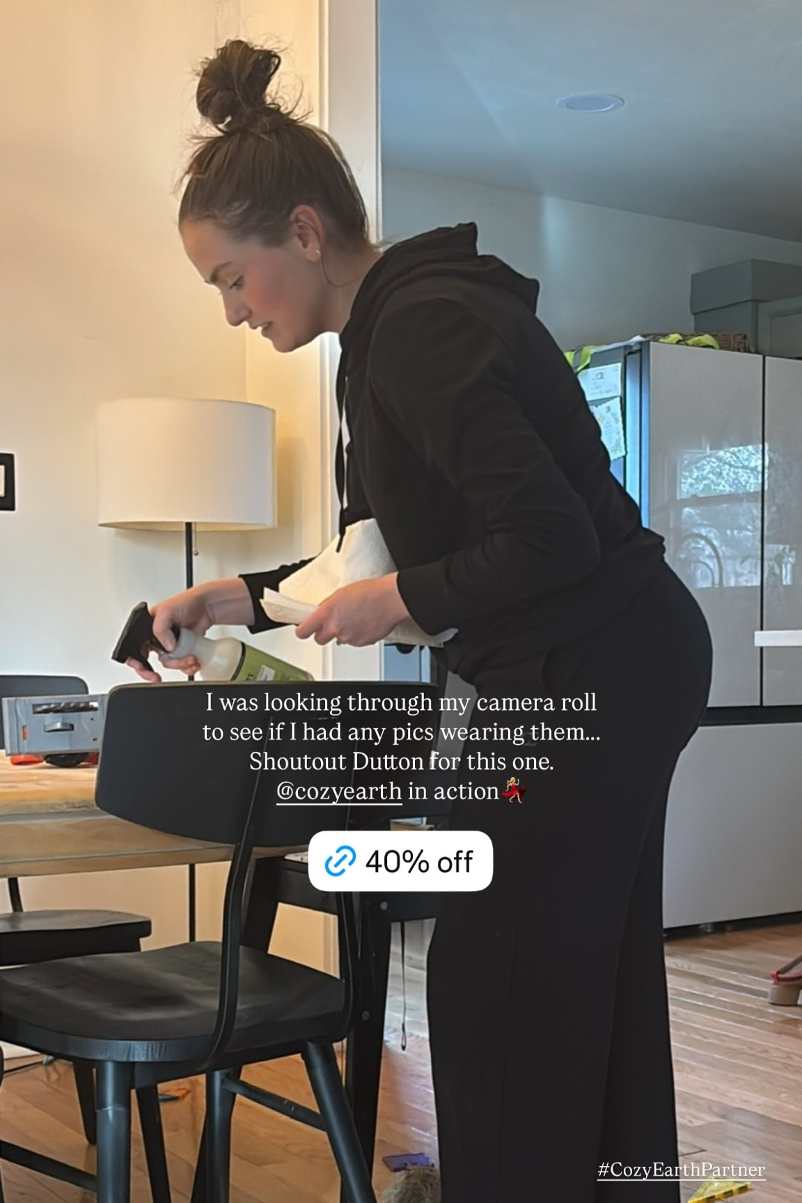 #CozyEarthPartner I was looking through my camera roll to see if I had any pics wearing them….. 
Shoutout Dutton for this one. @cozyearth in action💃🏼