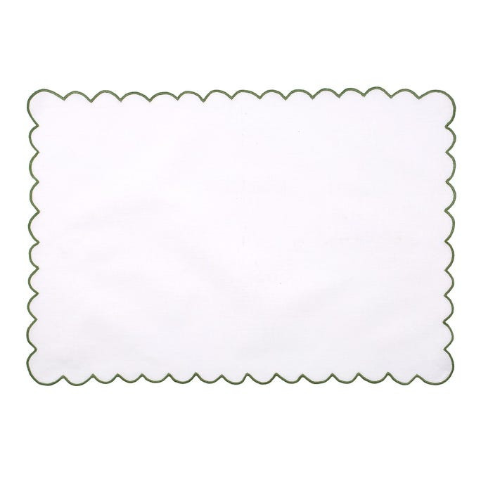 Scalloped Napkin, Green | Fortnum & Mason