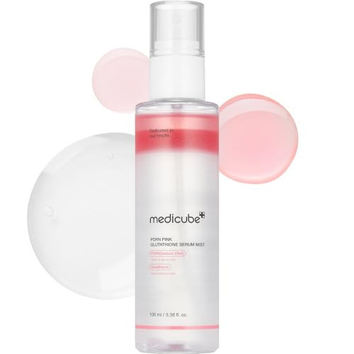medicube Salmon DNA PDRN Pink Glutathione Spray Serum I Pink Glass Glow Serum Mist for Moisturizer, Soothing and Firming, Uneven skin tone, Salmon PDRN & Niacinamide, Korean skin care (3.38 fl. oz.) | Amazon (US)