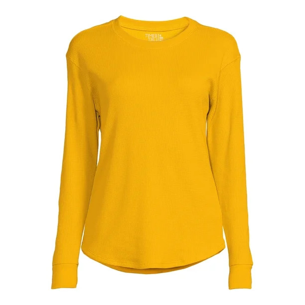 Time and Tru Women's Long Sleeve Thermal T-Shirt - Walmart.com | Walmart (US)