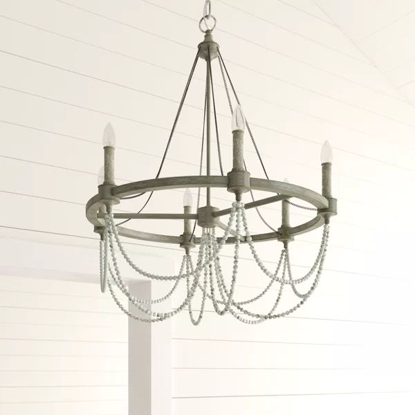 Ved 6-Light Candle Style Wagon Wheel Chandelier | Wayfair Professional