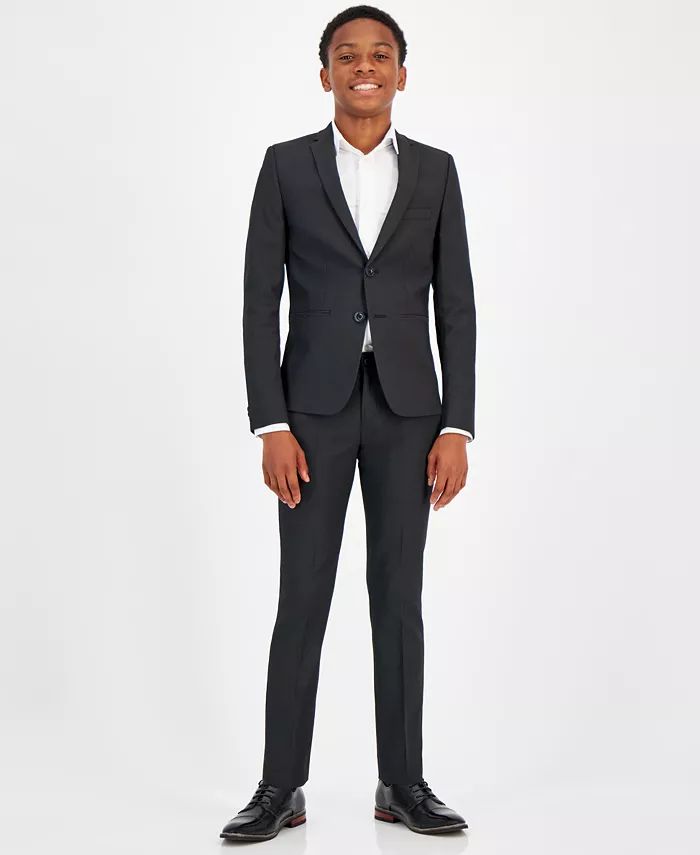 Michael Kors Big Boys Silver 2 Piece Slim Fit Stretch Suit - Macy's | Macy's